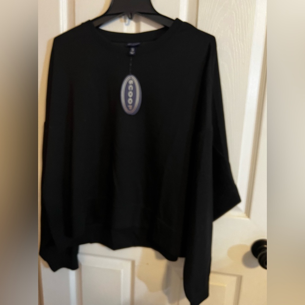 Scoop Women's Black Crewneck Lightweight sweatshirt Sz XXL